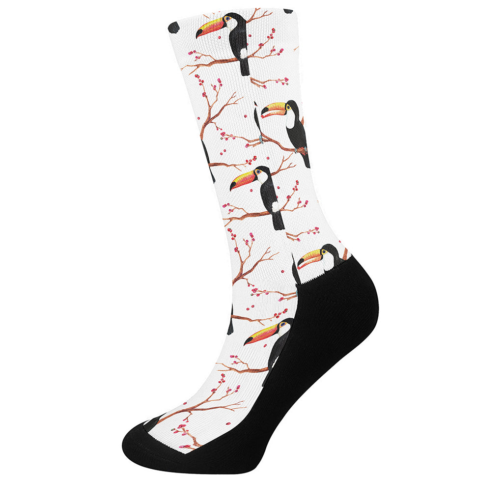 Toco Toucan Pattern Print Crew Socks