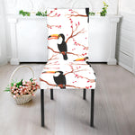 Toco Toucan Pattern Print Dining Chair Slipcover