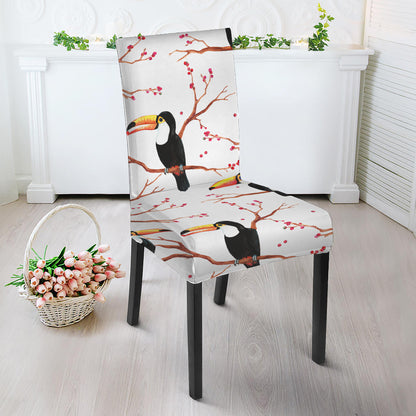 Toco Toucan Pattern Print Dining Chair Slipcover