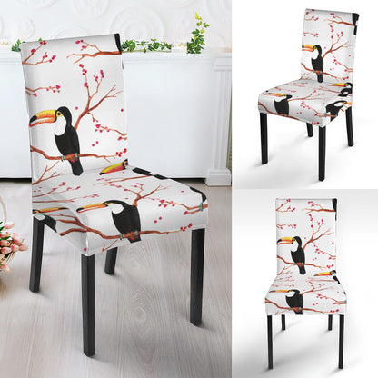 Toco Toucan Pattern Print Dining Chair Slipcover