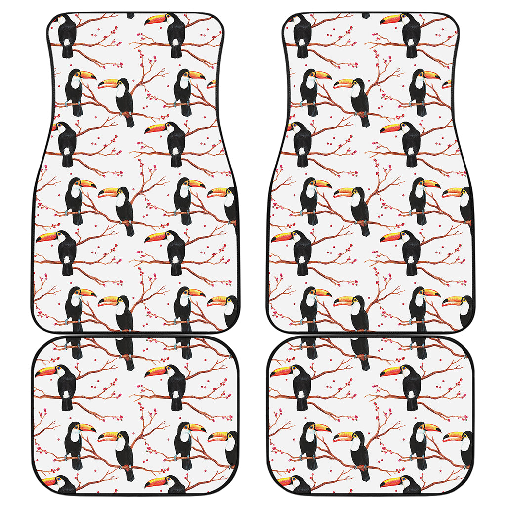 Toco Toucan Pattern Print Front and Back Car Floor Mats