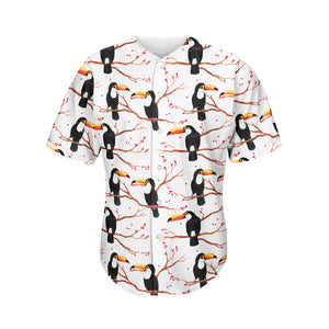 Toco Toucan Pattern Print Men's Baseball Jersey