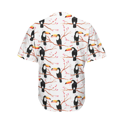 Toco Toucan Pattern Print Men's Baseball Jersey
