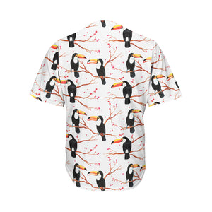 Toco Toucan Pattern Print Men's Baseball Jersey