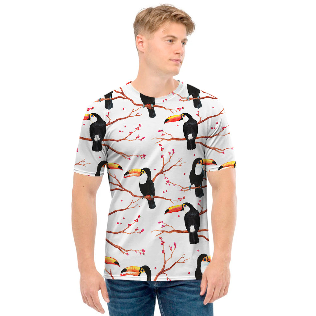 Toco Toucan Pattern Print Men's T-Shirt