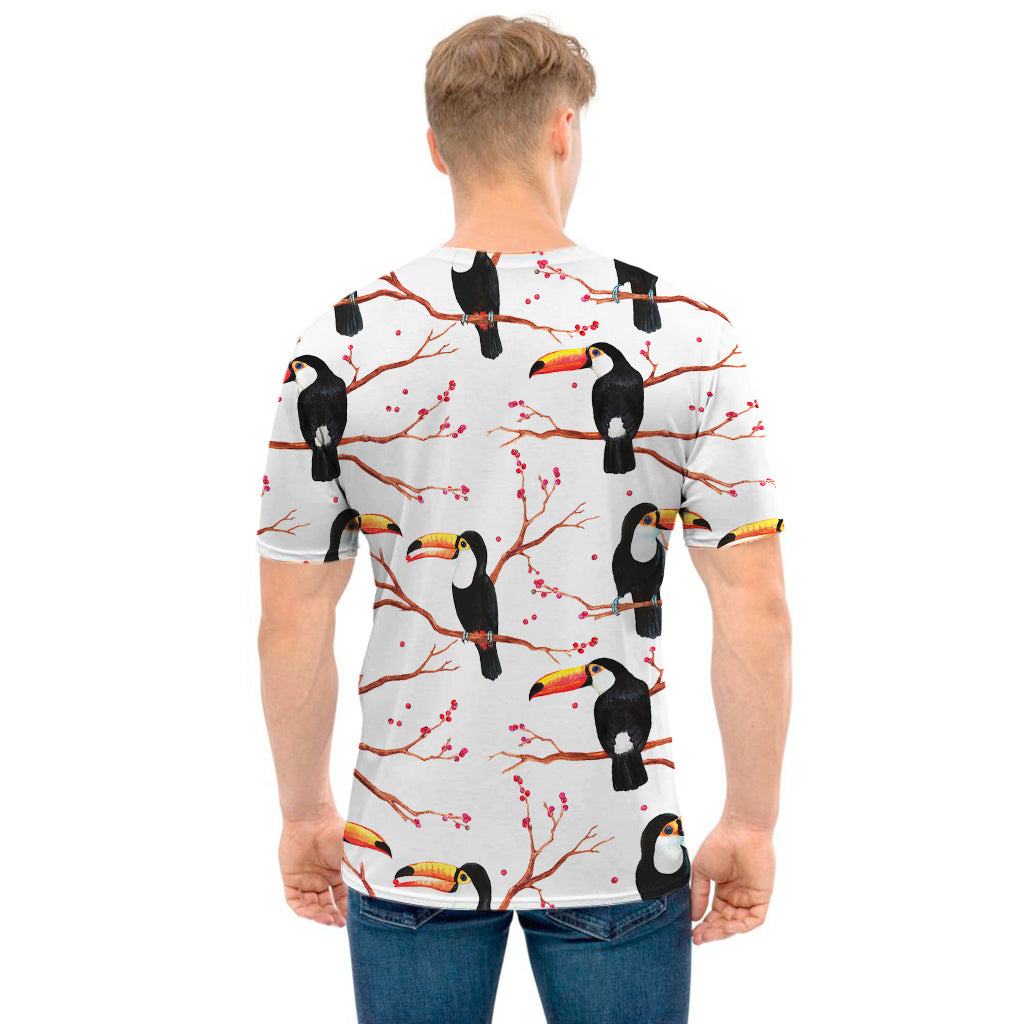 Toco Toucan Pattern Print Men's T-Shirt