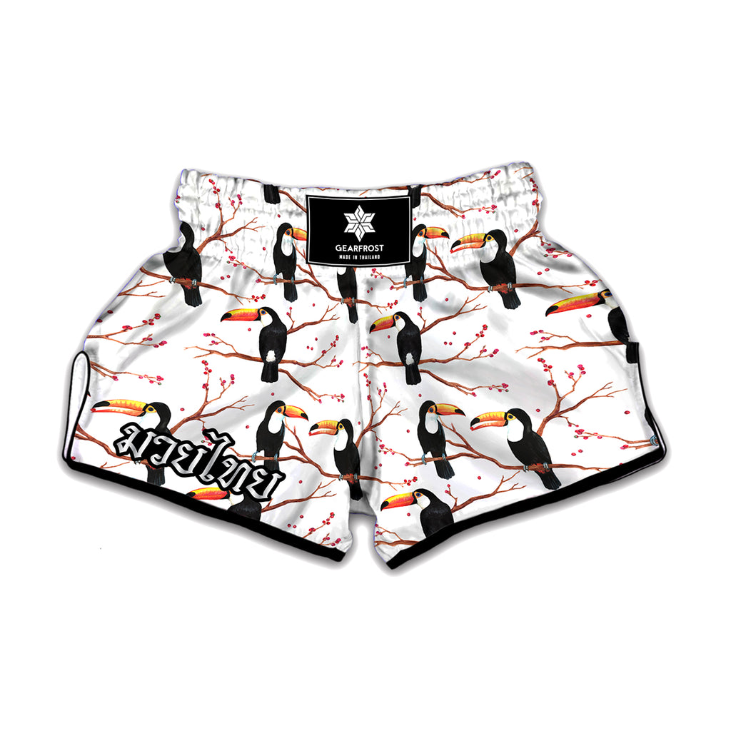 Toco Toucan Pattern Print Muay Thai Boxing Shorts