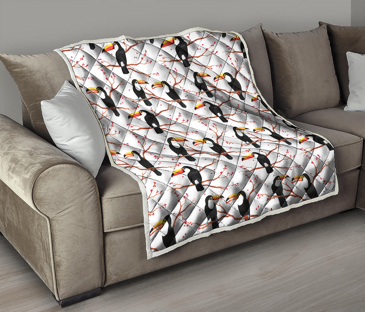 Toco Toucan Pattern Print Quilt