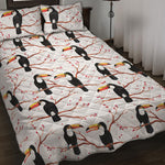 Toco Toucan Pattern Print Quilt Bed Set