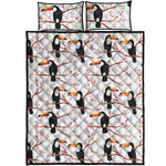 Toco Toucan Pattern Print Quilt Bed Set
