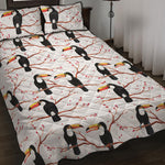Toco Toucan Pattern Print Quilt Bed Set