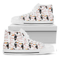 Toco Toucan Pattern Print White High Top Sneakers