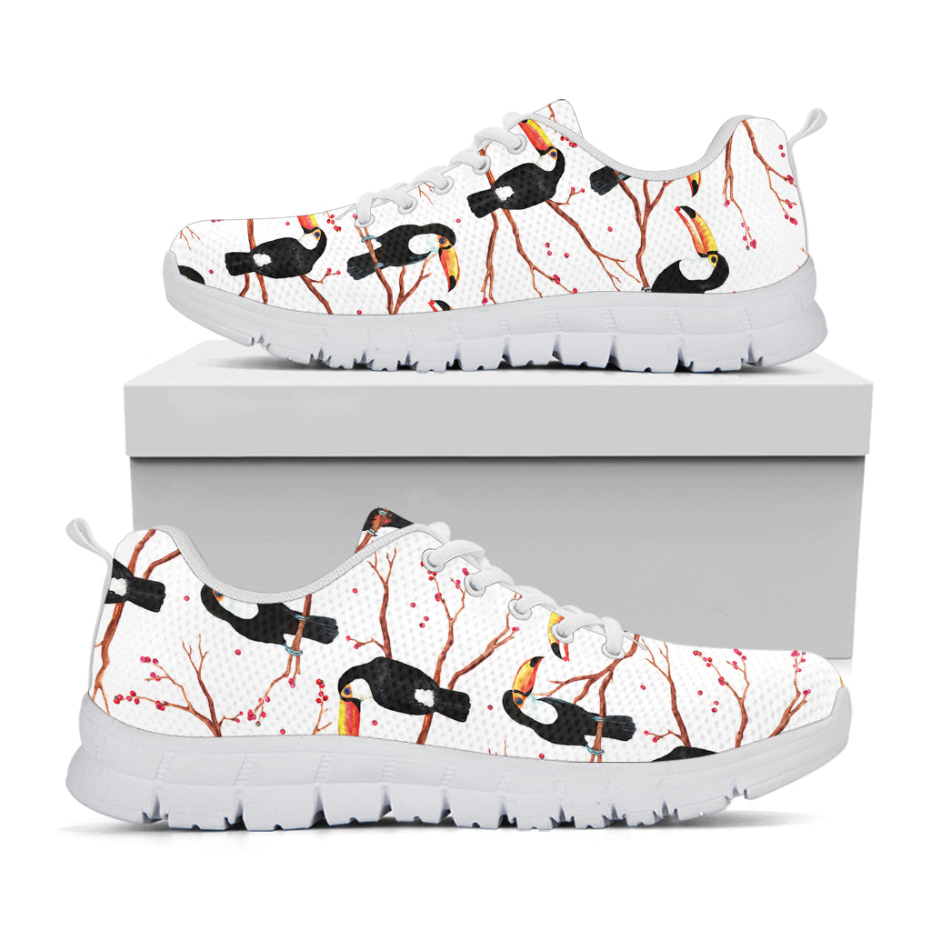 Toco Toucan Pattern Print White Sneakers