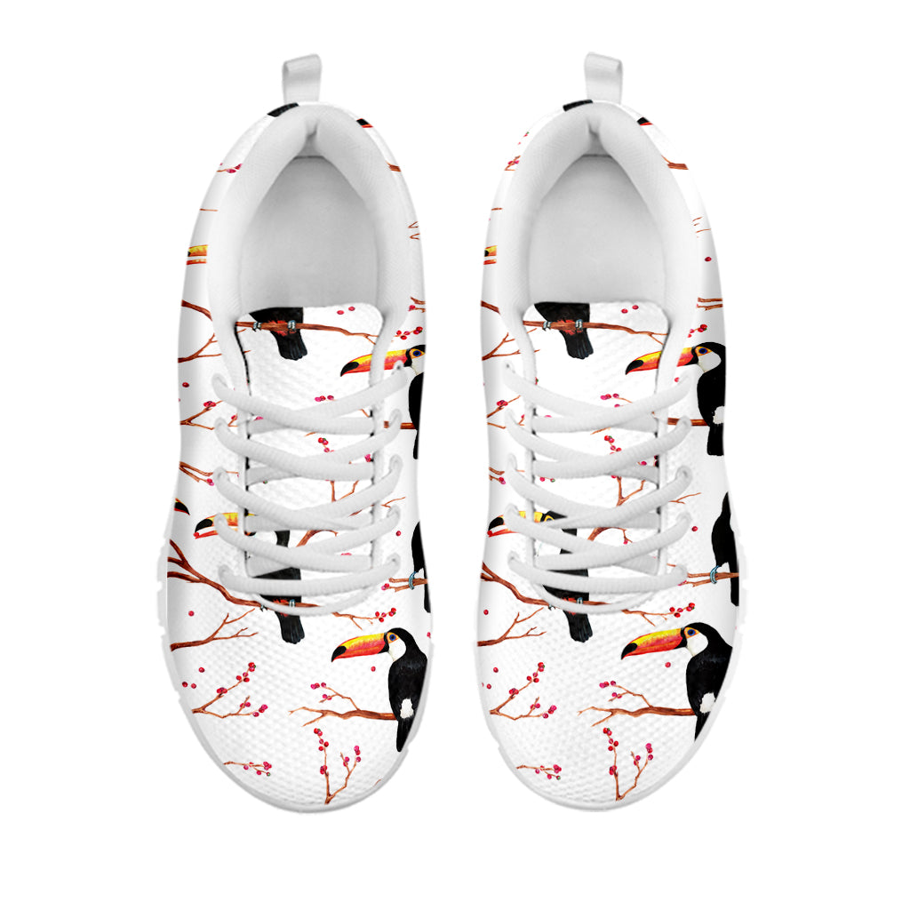 Toco Toucan Pattern Print White Sneakers