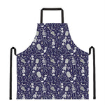 Tomb And Skeleton Pattern Print Apron