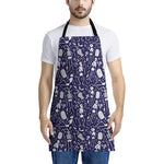 Tomb And Skeleton Pattern Print Apron