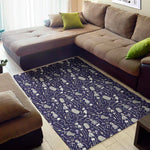Tomb And Skeleton Pattern Print Area Rug