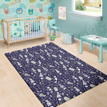 Tomb And Skeleton Pattern Print Area Rug