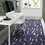 Tomb And Skeleton Pattern Print Area Rug