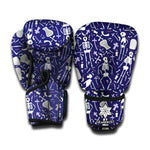 Tomb And Skeleton Pattern Print Boxing Gloves