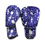 Tomb And Skeleton Pattern Print Boxing Gloves