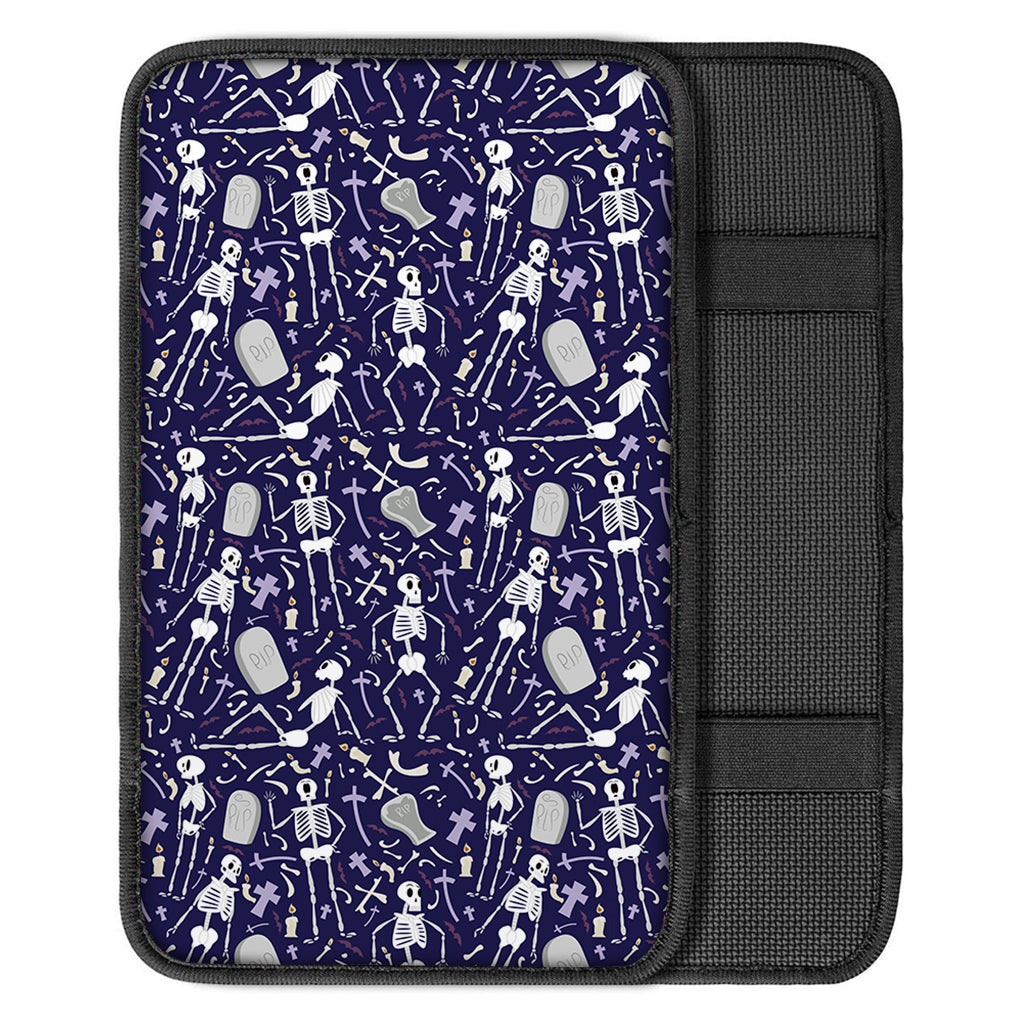 Tomb And Skeleton Pattern Print Car Center Console Cover