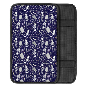 Tomb And Skeleton Pattern Print Car Center Console Cover