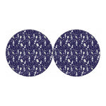 Tomb And Skeleton Pattern Print Car Coasters