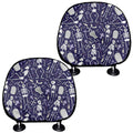 Tomb And Skeleton Pattern Print Car Headrest Covers