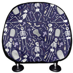 Tomb And Skeleton Pattern Print Car Headrest Covers
