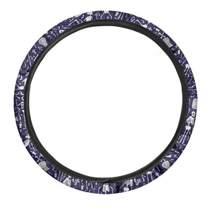 Tomb And Skeleton Pattern Print Car Steering Wheel Cover