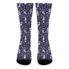 Tomb And Skeleton Pattern Print Crew Socks