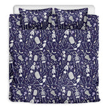 Tomb And Skeleton Pattern Print Duvet Cover Bedding Set