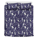 Tomb And Skeleton Pattern Print Duvet Cover Bedding Set