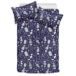 Tomb And Skeleton Pattern Print Duvet Cover Bedding Set