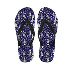 Tomb And Skeleton Pattern Print Flip Flops