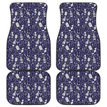 Tomb And Skeleton Pattern Print Front and Back Car Floor Mats