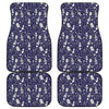 Tomb And Skeleton Pattern Print Front and Back Car Floor Mats