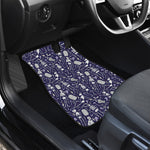 Tomb And Skeleton Pattern Print Front and Back Car Floor Mats