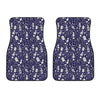 Tomb And Skeleton Pattern Print Front Car Floor Mats