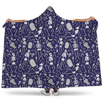 Tomb And Skeleton Pattern Print Hooded Blanket