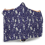 Tomb And Skeleton Pattern Print Hooded Blanket