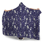 Tomb And Skeleton Pattern Print Hooded Blanket