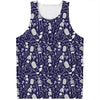 Tomb And Skeleton Pattern Print Men's Tank Top