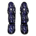 Tomb And Skeleton Pattern Print Muay Thai Shin Guards