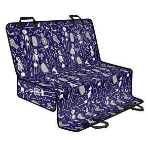 Tomb And Skeleton Pattern Print Pet Car Back Seat Cover