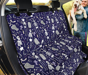 Tomb And Skeleton Pattern Print Pet Car Back Seat Cover