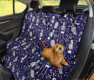 Tomb And Skeleton Pattern Print Pet Car Back Seat Cover