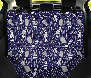 Tomb And Skeleton Pattern Print Pet Car Back Seat Cover