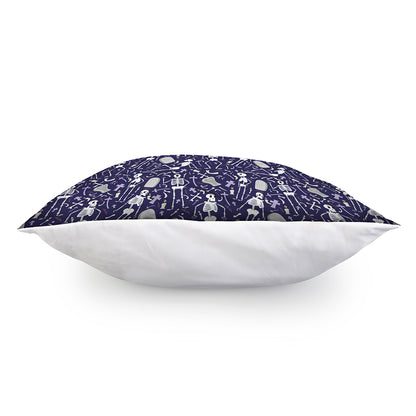 Tomb And Skeleton Pattern Print Pillow Cover